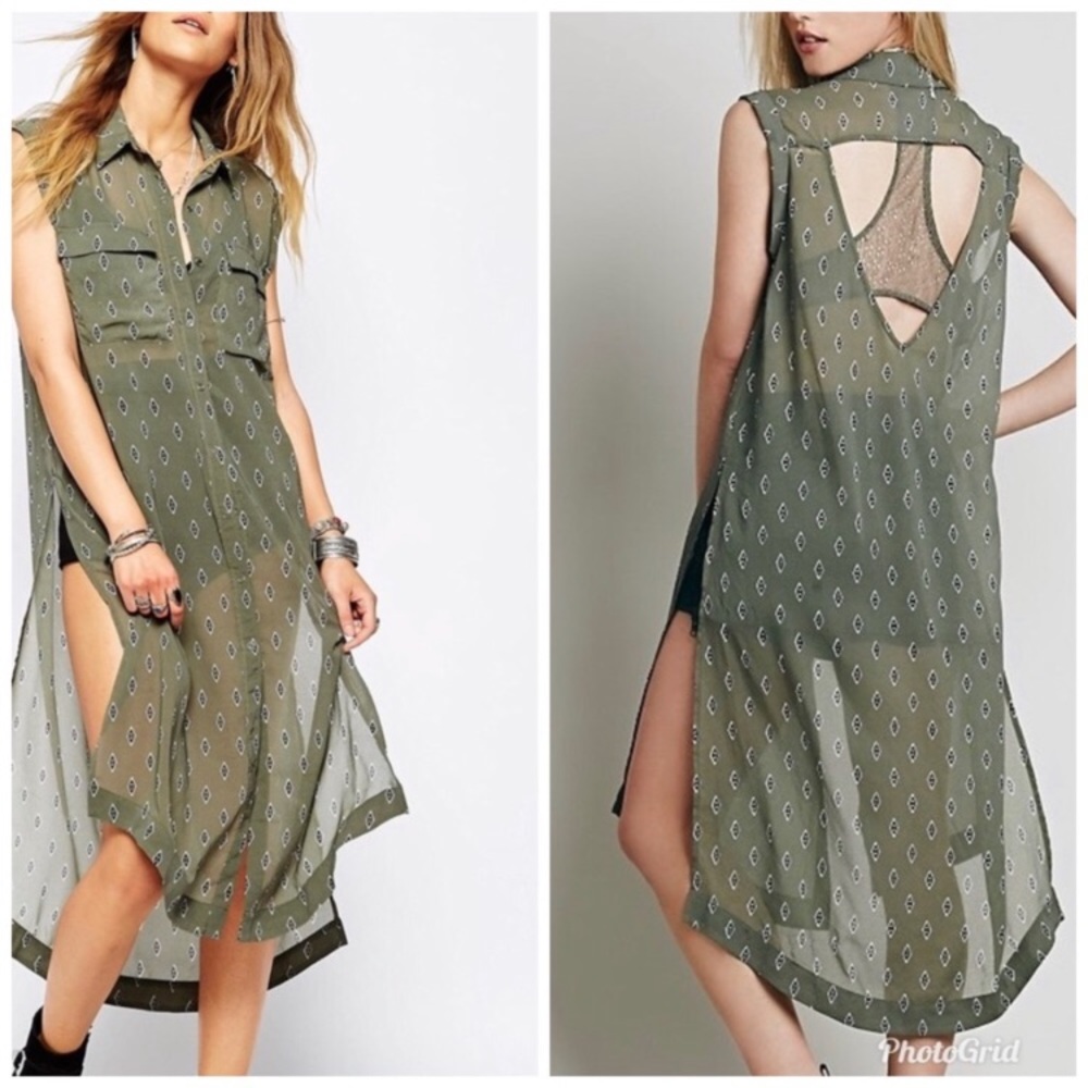 UO Sheer Cutout Tunic Duster